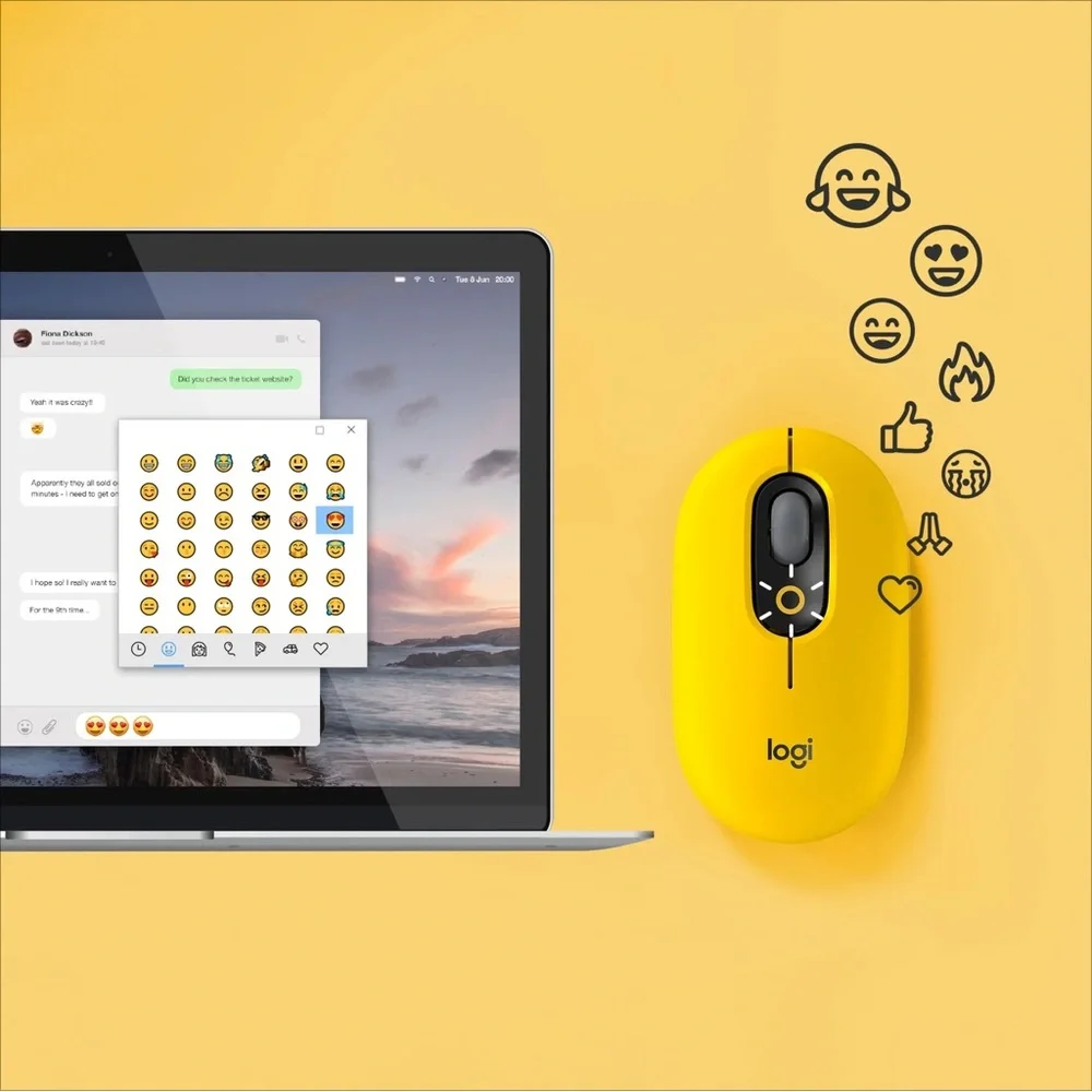 Logitech POP Mechanical Wireless Keyboard with Customizable Emoji Keys